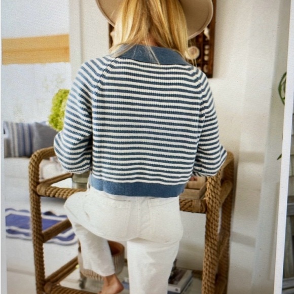 Marea by Liz Joy Coastal Striped Cardigan - Blue and Ivory XS - Picture 11 of 12